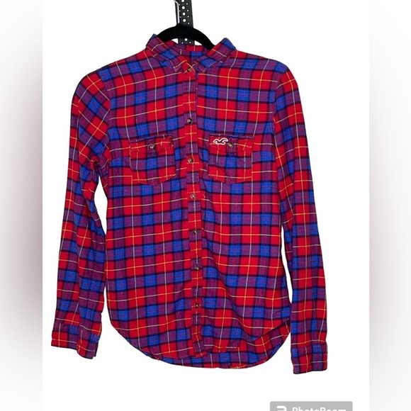 Hollister Striped Flannel Top Sz Small - Picture 1 of 5